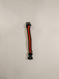 0032 Black Sparkles and Orange Compass and Whistle Paracord Bracelet