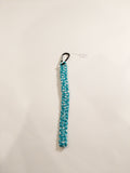 0007 Teal and White Paracord Keychain