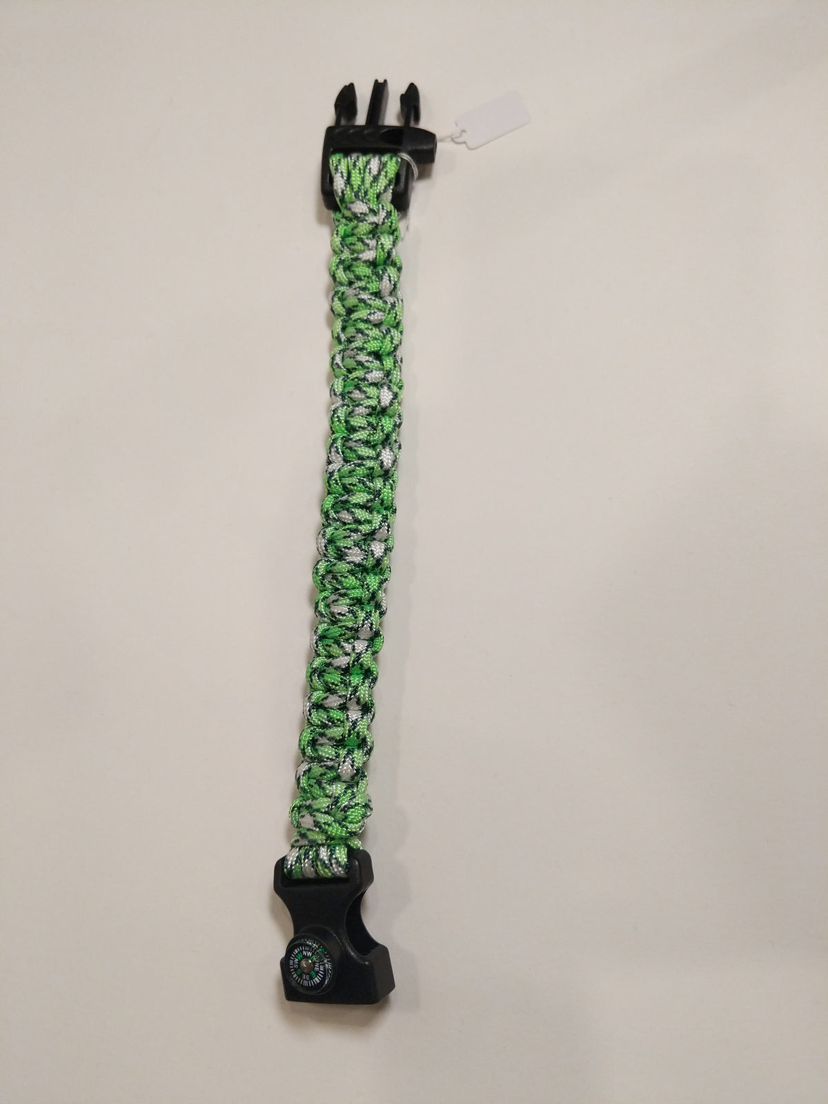 0035 Green Compass and Whistle Paracord Bracelet