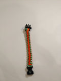 0037 Green and Orange Compass and Whistle Paracord Bracelet