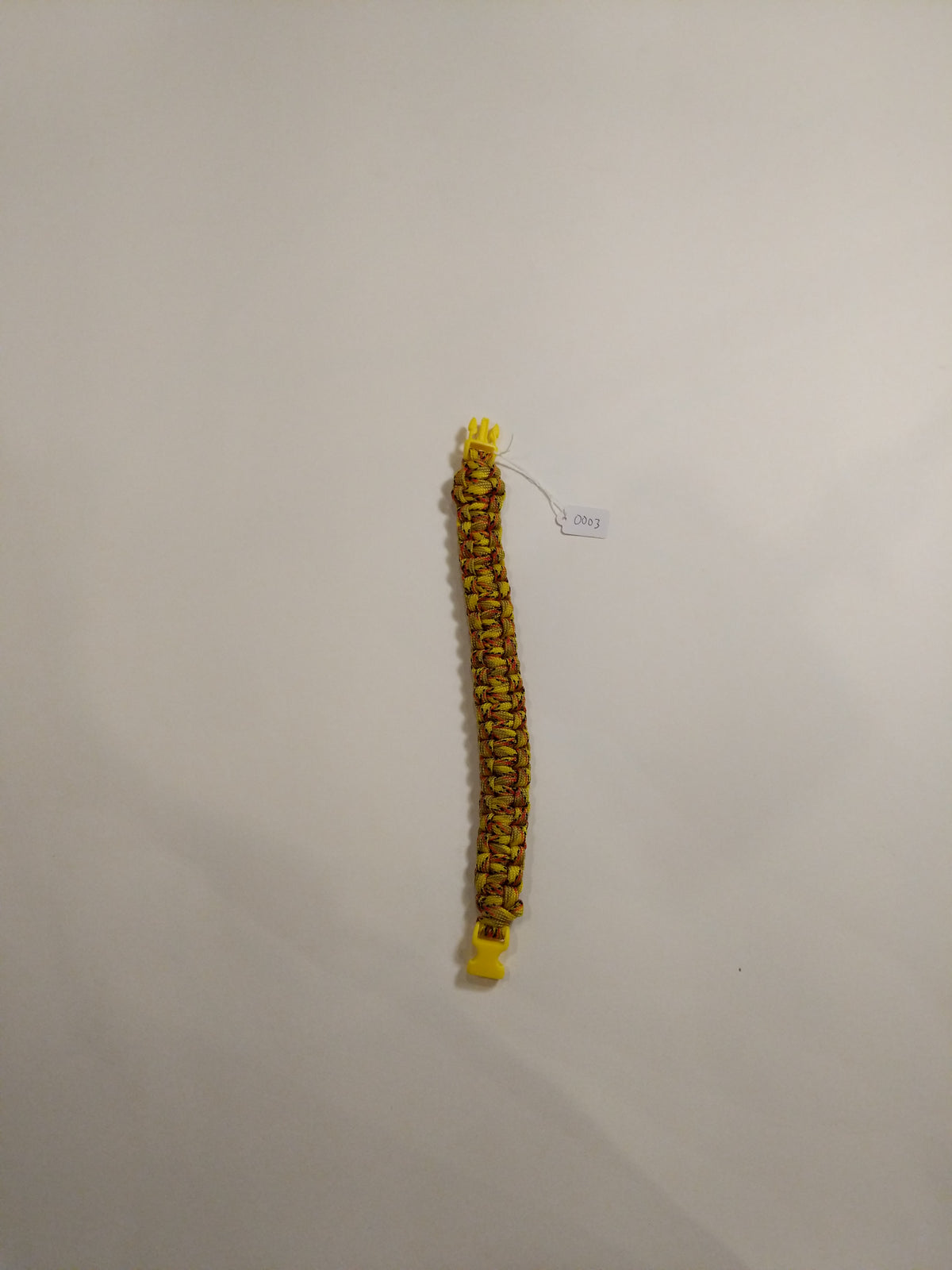 0003 Yellow Paracord Bracelet with small buckle
