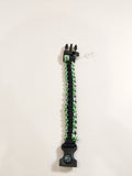 0029 Black and Green Compass and Whistle Paracord Bracelet