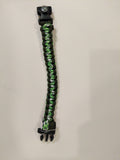 0034 Double Greens Compass and Whistle Paracord Bracelet