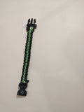 0030 Green and Black Compass and Whistle Paracord Bracelet