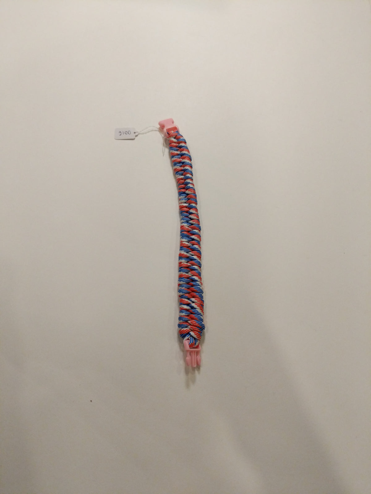 0016 Fishtail Small Buckle Paracord Bracelet (Red/Blue/White)