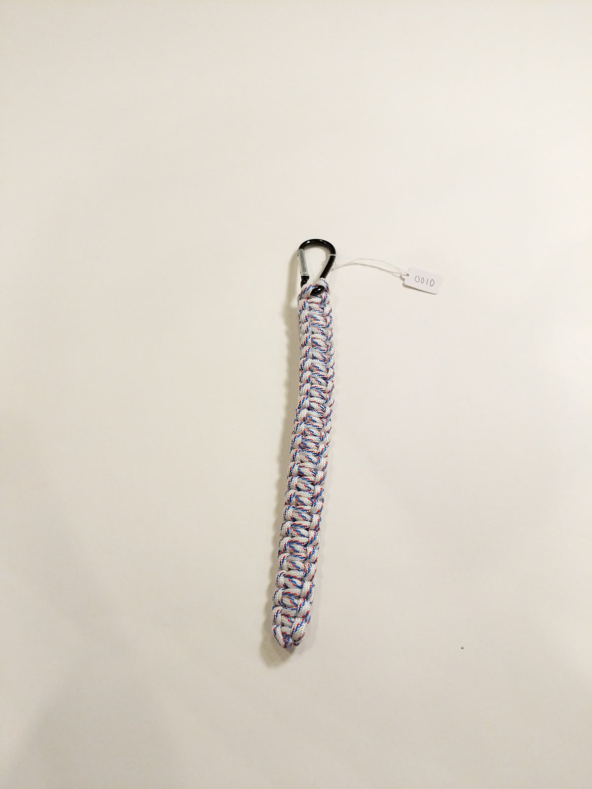 0010 White Paracord Keychain