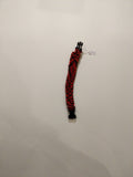 0018 Red and Black Fishtail Paracord Bracelet